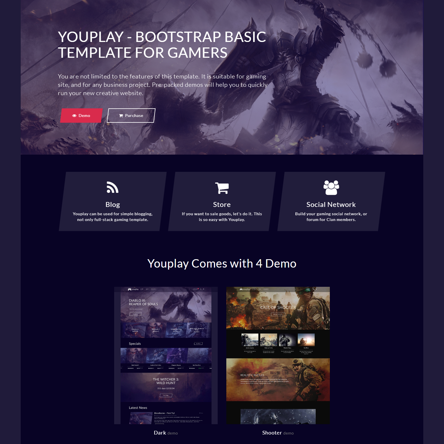 CSS3 Bootstrap YouPlay Templates