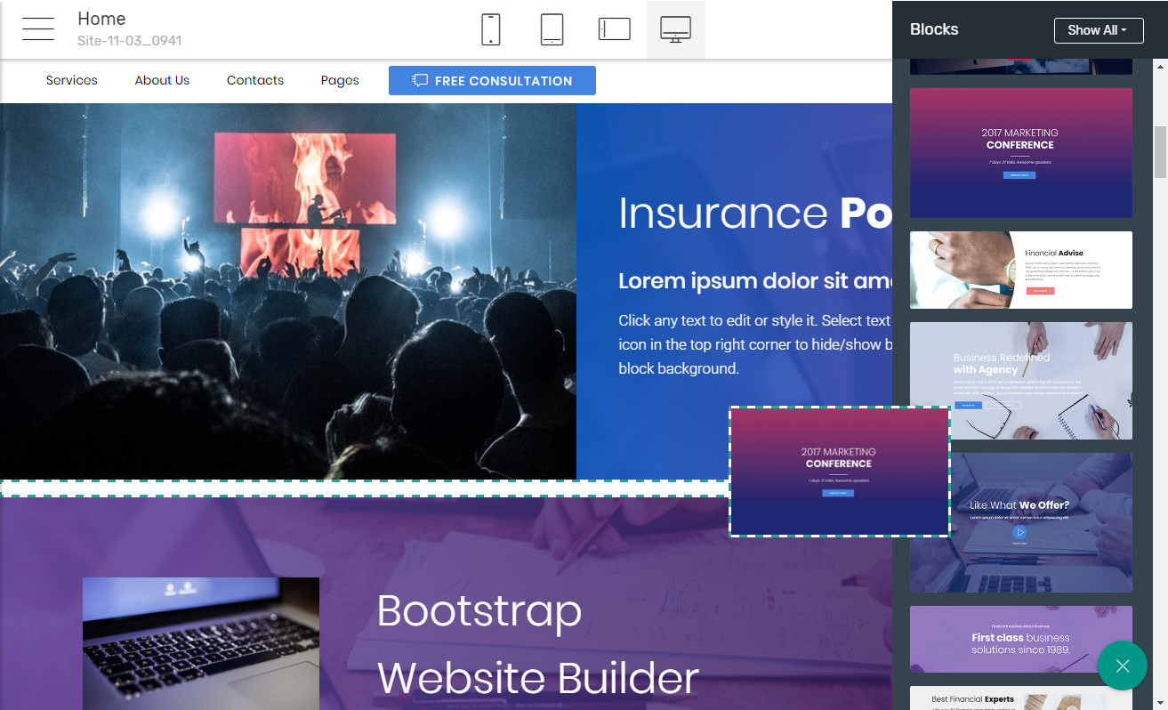 Bootstrap Landing page Maker