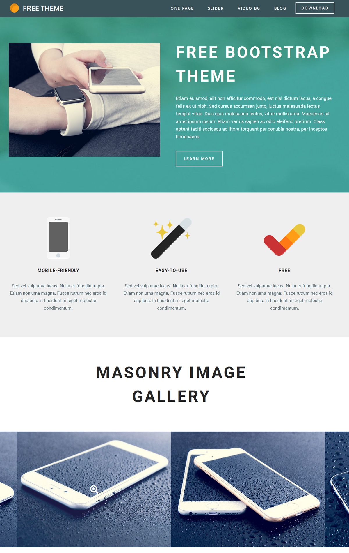 Responsive Bootstrap One Page Theme