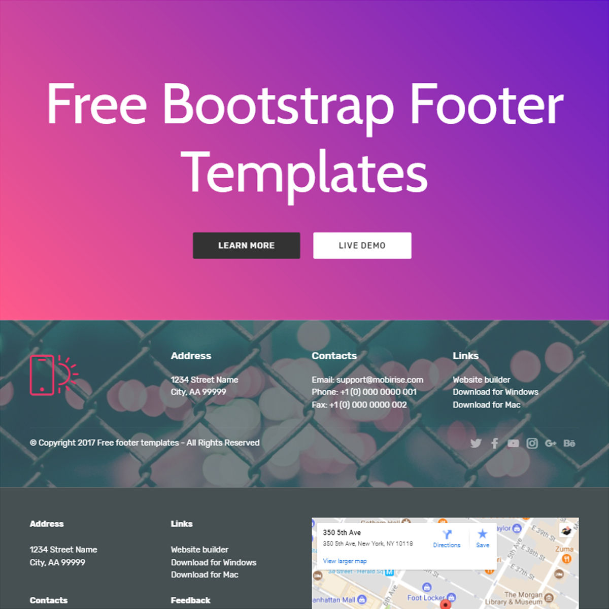 HTML5 Bootstrap  Footer  Templates