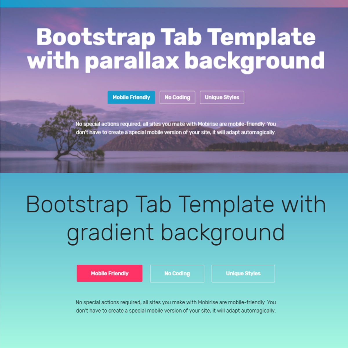 Free Bootstrap  tab  Templates