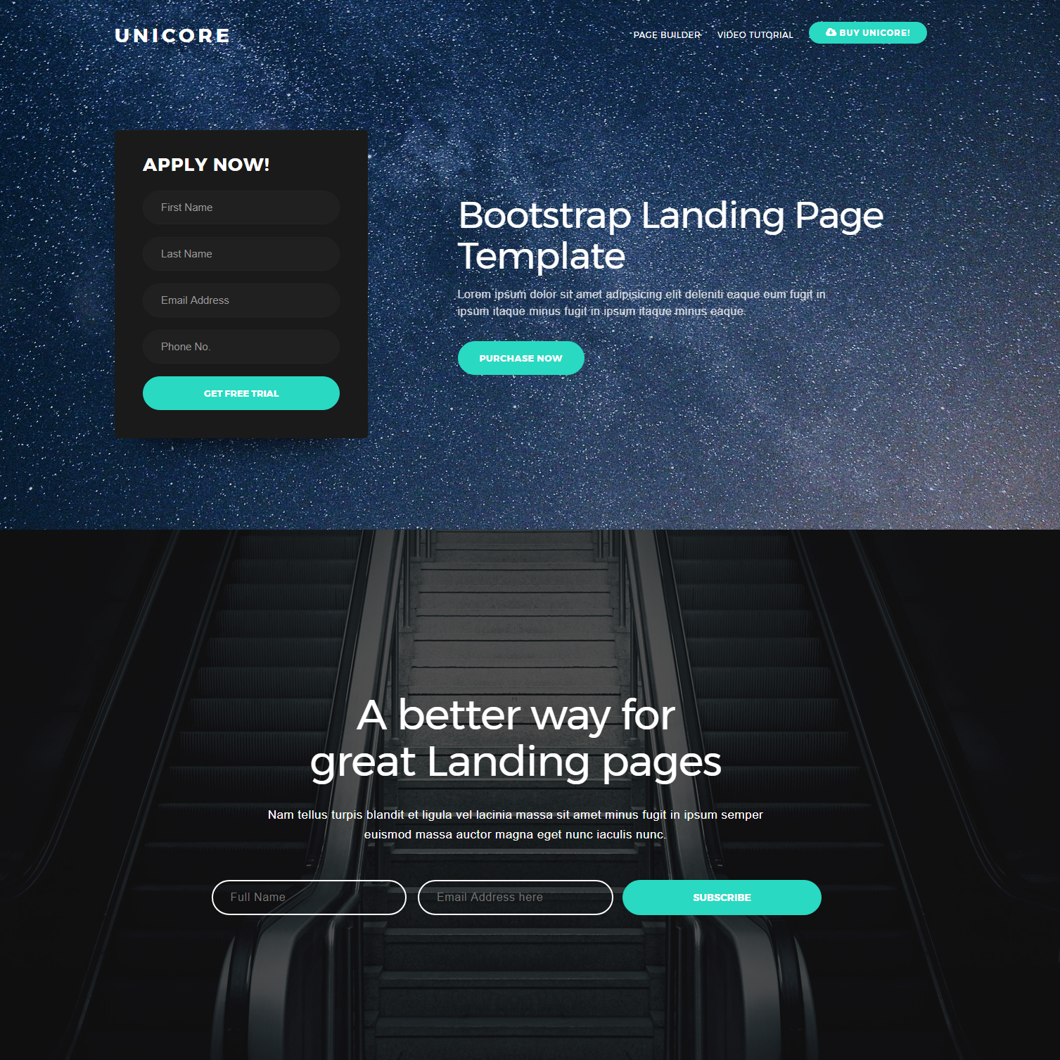 HTML5 Bootstrap One Page Themes