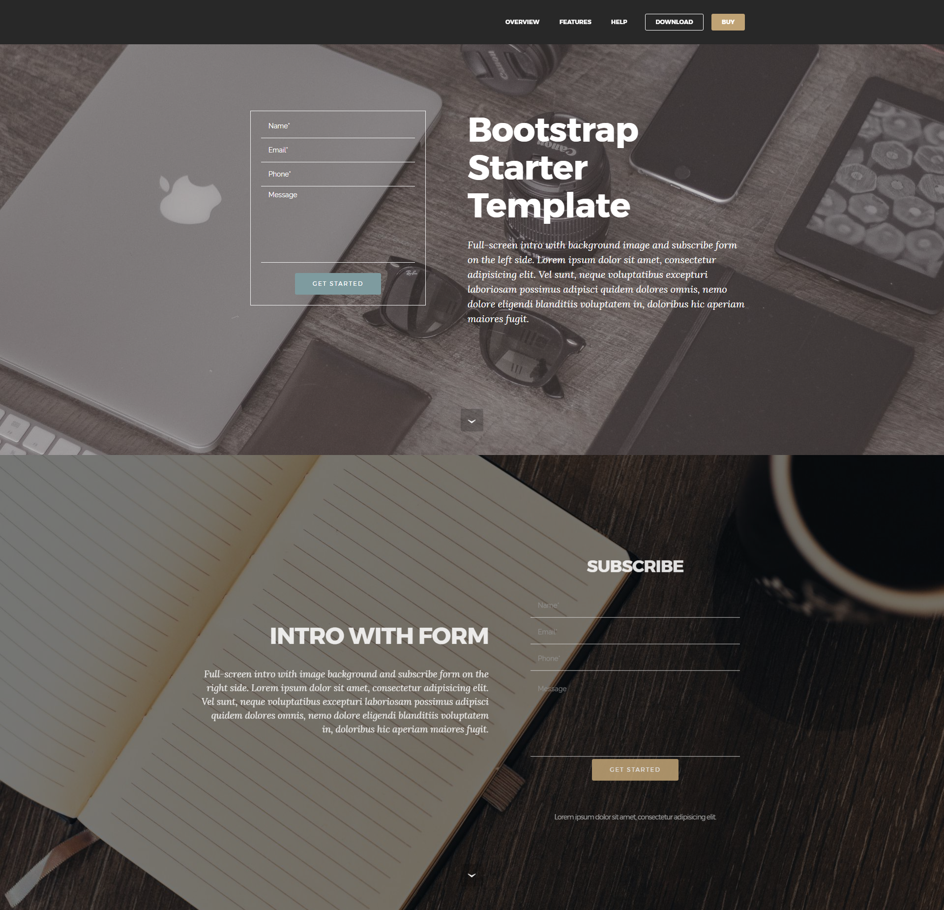 Free Bootstrap Starter Templates