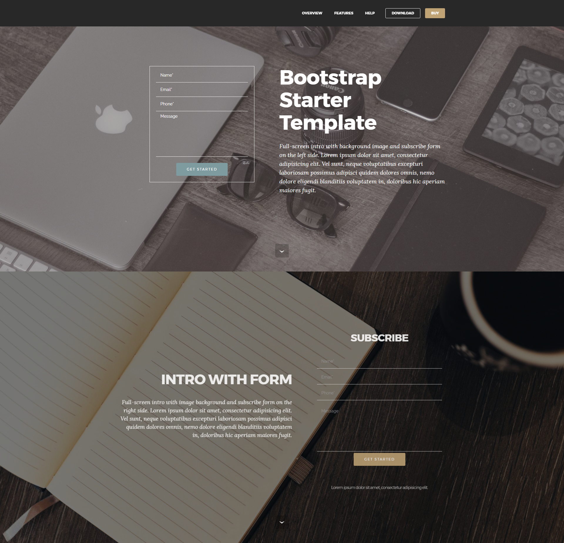 Free Download Bootstrap Starter Themes