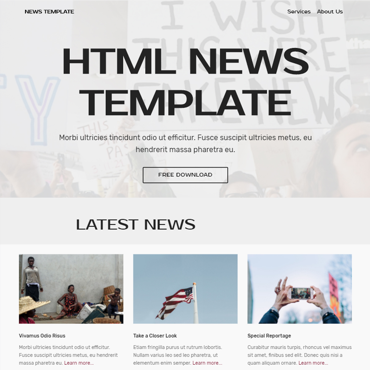 CSS3 Bootstrap News Templates