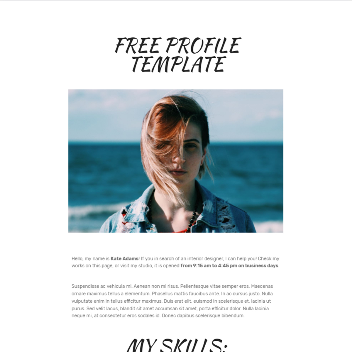 Free Download Bootstrap Profile Themes