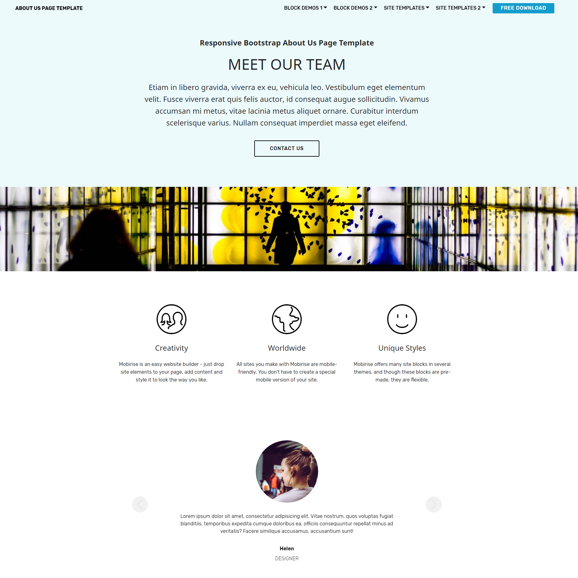 Free Download Bootstrap About Us Themes