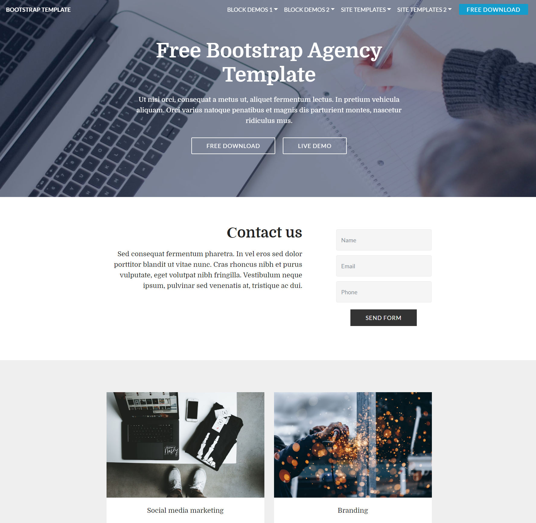 Free Download Bootstrap Agency Themes