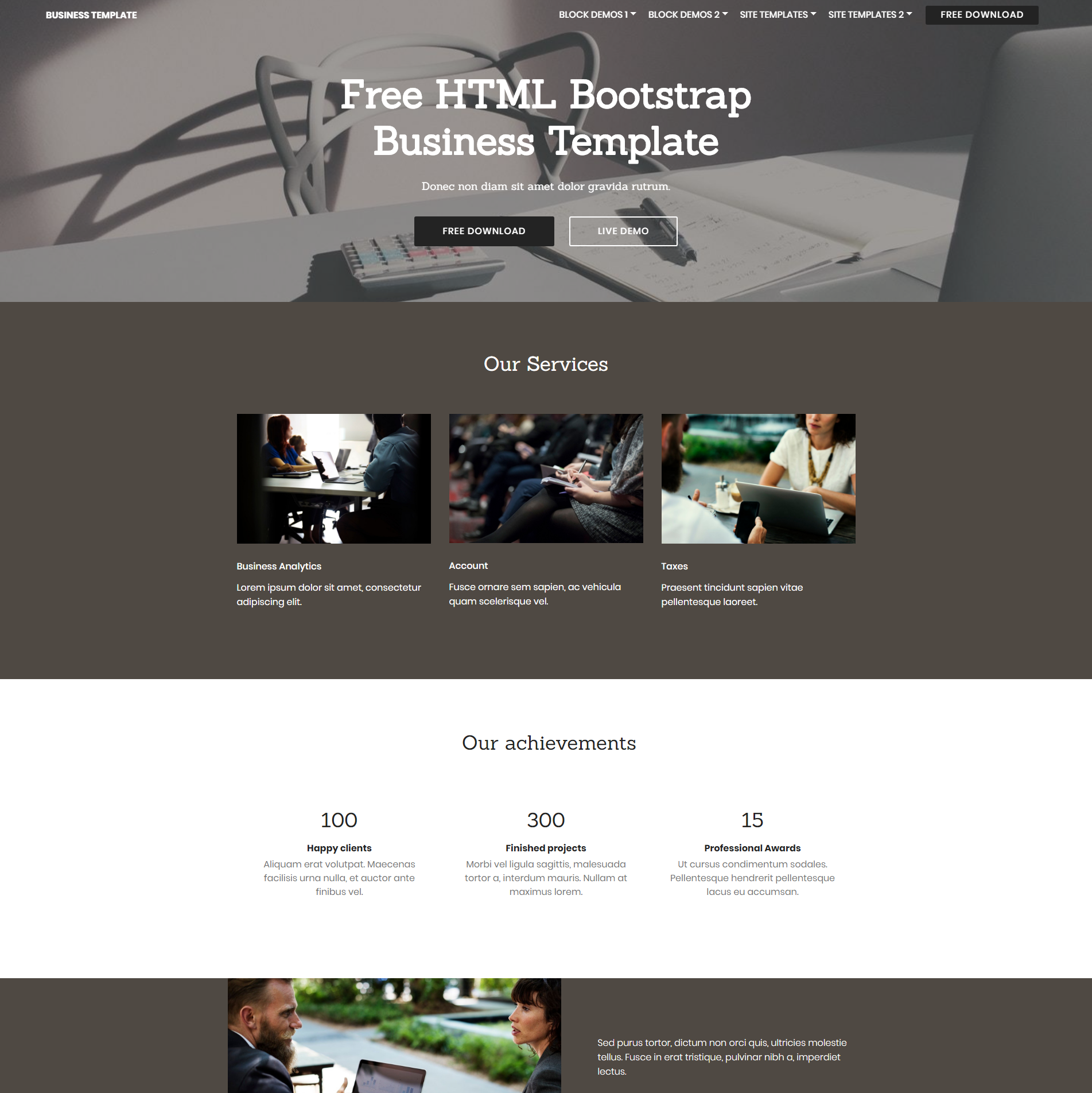 Free Download Bootstrap Business Templates